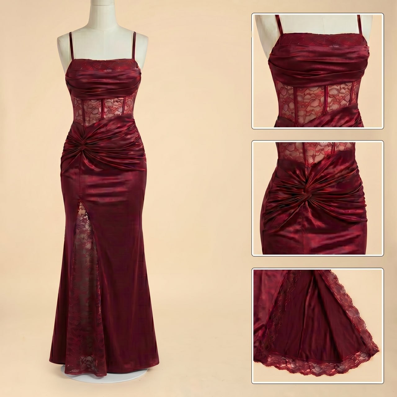Abito Lungo in Chiffon Rosa 5